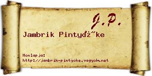 Jambrik Pintyőke névjegykártya